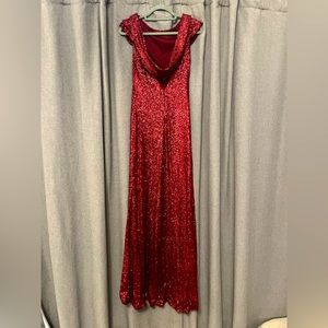 Sorella Vita bridesmade dress , red sequins , VGUC , size 12(fits like and 8)